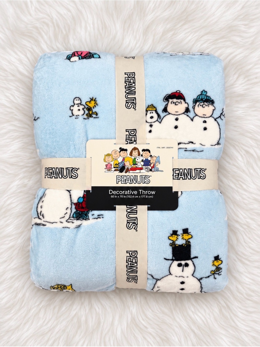 Peanuts Snoopy Christmas Throw Blanket Berkshire 60” x 70” New